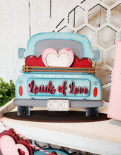 Load image into Gallery viewer, Loads of Love Valentine Tiered Tray SVG File | XOXO | Laser Cut File | Glowforge | Valentine SVG File | Love | Feb 14 | Valentine Truck
