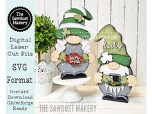 Load image into Gallery viewer, Add-on Interchangeable Gnome SVG File | St. Patrick&#39;s Day | Laser Cut File | St. Patrick&#39;s Day Gnome SVG File | Gnome | Gnome Shelf Sitter
