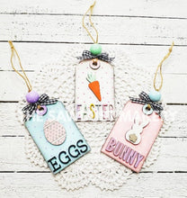 Load image into Gallery viewer, Farmhouse Easter Tags SVG Laser Cut File | Easter Basket Tag | Glowforge | Easter | Bunny | Easter SVG | Easter Laser File
