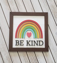 Load image into Gallery viewer, Be Kind Rainbow SVG Sign | Rainbow SVG |  Laser Cut File | Glowforge | SVG | Rainbow | Be Kind | Laser
