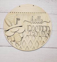 Load image into Gallery viewer, Hello Easter Gnome Door hanger SVG Laser File | Easter Laser Cut Files | Laser cut SVG | Glowforge | Easter Door Hanger svg | Gnome svg
