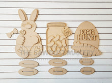 Load image into Gallery viewer, Standing Easter Shelf Sitter SVG | Laser Cut File | Glowforge | Easter SVG | Bunny laser cut file | Bunny svg | Easter Mantle Decor
