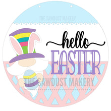 Load image into Gallery viewer, Hello Easter Gnome Door hanger SVG Laser File | Easter Laser Cut Files | Laser cut SVG | Glowforge | Easter Door Hanger svg | Gnome svg
