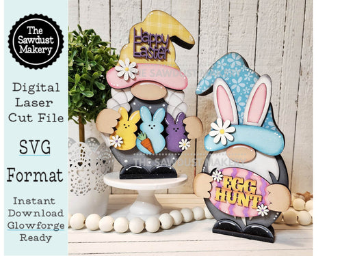 Add-on Interchangeable Gnome SVG File | Easter | Laser Cut File | Easter Bunny Gnome SVG File | SVG | Gnome | Gnome Shelf Sitter