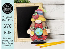 Load image into Gallery viewer, Girl Teacher Gnome SVG File  | Laser Cut File | Glowforge | Teacher Gnome SVG File | SVG | Gnome | Gnome Shelf Sitter | Teacher Gifts
