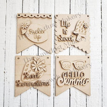 Load image into Gallery viewer, Summer Mini Hanger Signs | Summer Signs SVG | Door Hanger | SVG File | Laser Cut File | Glowforge | Mini Post Sign svgs
