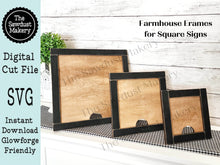 Load image into Gallery viewer, Farmhouse Framed Sign Holder SVG | Interchangeable Frame SVG | Laser Cut File | Framed Sign SVG  | Home Decor svg | Chunky Frame
