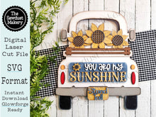 Load image into Gallery viewer, Add-on for Interchangeable Farmhouse Truck SVG | 12&quot; and 24&quot; Truck SVG | Sunflower Truck | Sunshine| Fall | Sunflower Interchangeable SVG
