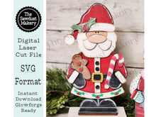 Load image into Gallery viewer, Standing Santa Claus Shelf Sitter SVG File  | Laser Cut File | Santa Claus SVG File | Christmas Shelf Sitter | Santa Shelf Sitter SVG
