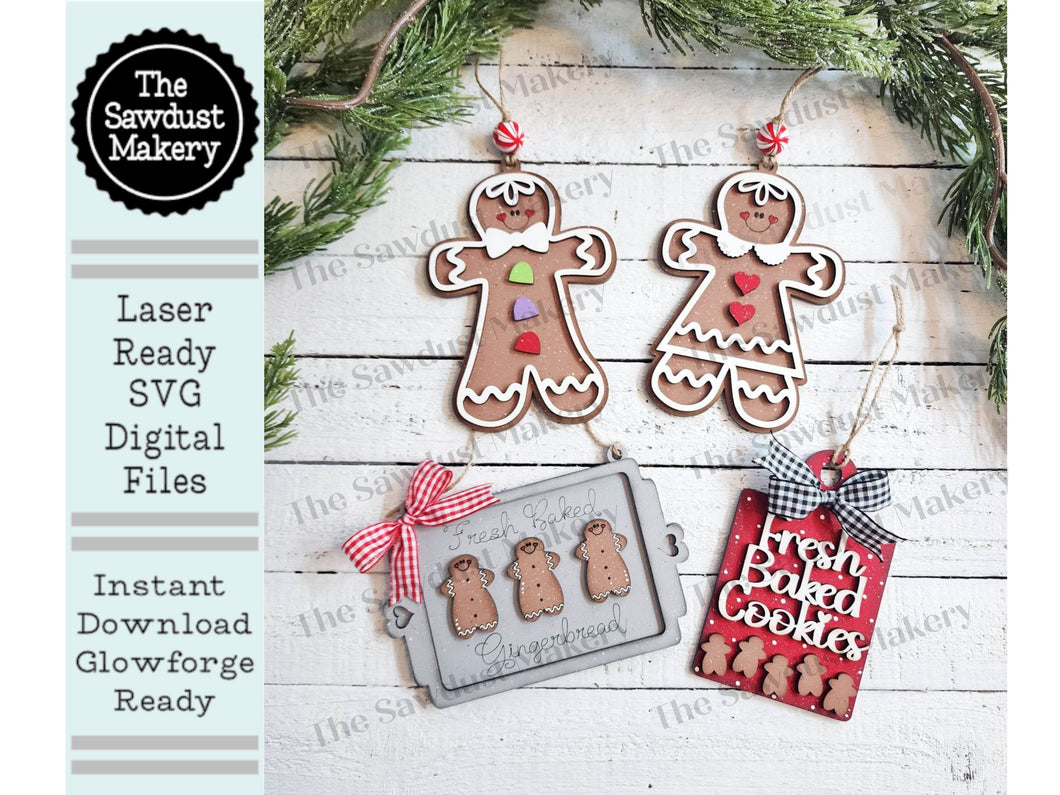 Gingerbread Ornament SVG File  | Laser Cut File | Camper SVG File | Christmas Ornament svg | Gingerbread SVG | Cookie Sheet svg