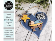 Load image into Gallery viewer, Nativity Heart Christmas Ornament SVG File | Laser Cut File | Christmas Ornament Kit | Ornament SVG | Nativity SVG
