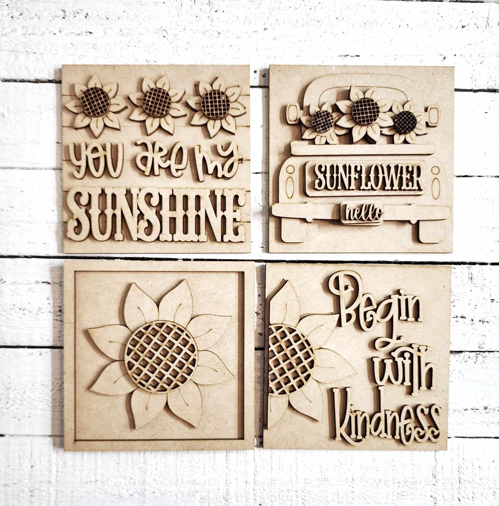 Sunflower Sign Laser Cut Files Sunflower Interchangeable Leaning Sig