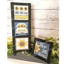 Load image into Gallery viewer, Sunflower Sign Laser Cut Files | Sunflower Interchangeable Leaning Sign Bundle File SVG | Glowforge | Fall Tiered Tray SVG | Farmhouse Frame
