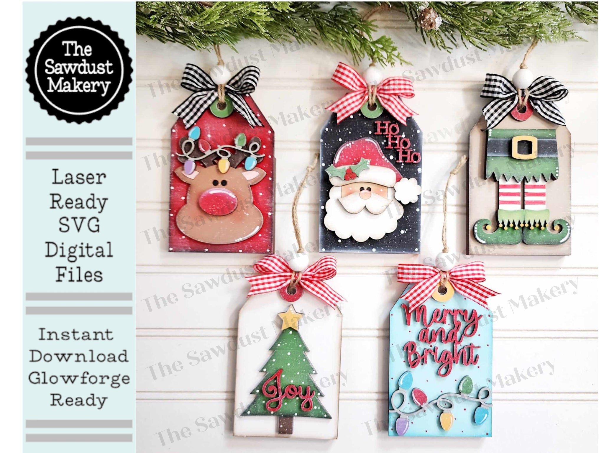 Christmas Ornament Gift Card Holder Laser Cut SVG File