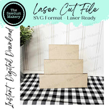 Load image into Gallery viewer, Word Stacker Individual Section Base - Add on | Mini Word Block SVG | SVG File | Laser Cut File | Glowforge | Tiered Tray Laser decor SVG
