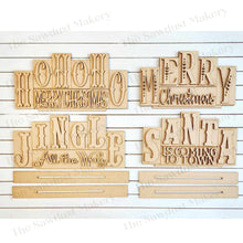Load image into Gallery viewer, Add-on Mini Christmas Word Block 5 &amp; 6 Letter Sets | Mini Word Block SVG File | Laser Cut File | Glowforge | Tiered Tray Laser decor SVG
