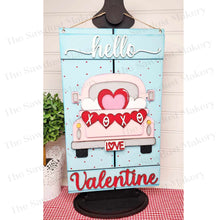 Load image into Gallery viewer, Hello Valentine Pallet Sign Door Hanger SVG File | Laser Cut File | Valentine SVG File | Door Hanger svg | Bee SVG | Be Mine
