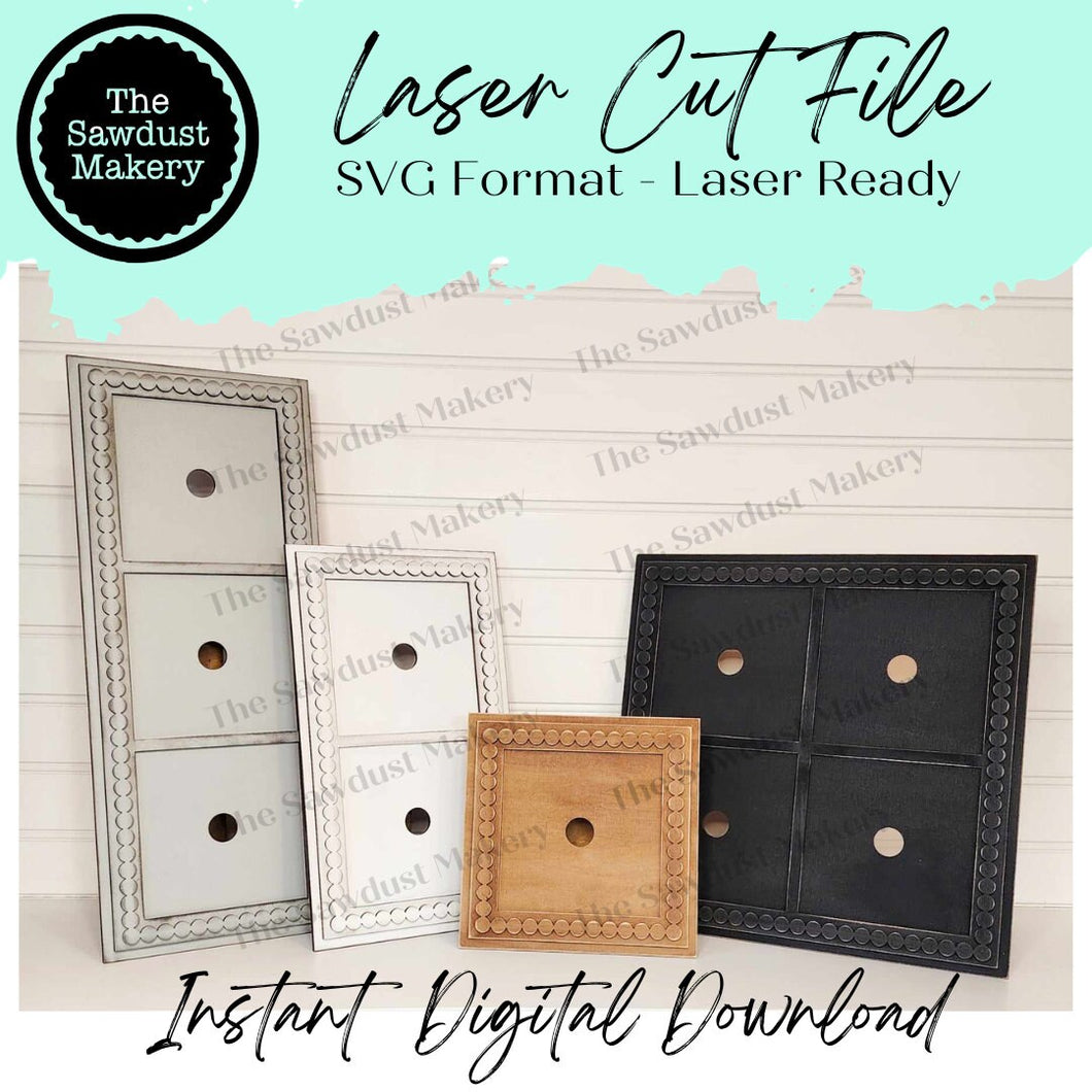 Interchangeable Standing Sign Frame Bundle SVG | Laser Cut File | Glowforge | Insert Frame | Seasonal Interchangeable