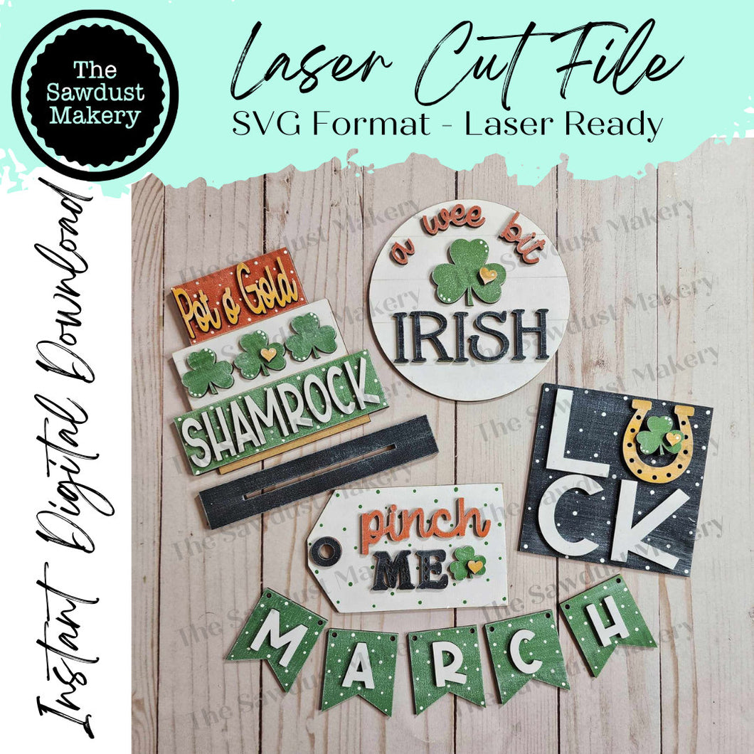 Wee Bit Irish St. Patrick's Day SVG File | Lucky | Laser Cut File | Glowforge | Lucky SVG File | SVG | St. Patricks svg | Shamrock