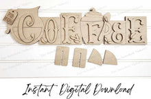 Load image into Gallery viewer, Coffee Word Block SVG | Word Block SVG | SVG File | Laser Cut File | Glowforge | Mantle Decor svg | Coffee Bar Sign svg | Coffee Bar Word

