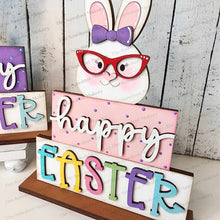 Load image into Gallery viewer, Nerdy Bunny Couple Word Stackers SVG File | Laser Cut File | Easter | Bunny | Nerdy Glasses | Shelf Sitters | Nerdy Bunny SVG | Easter SVG
